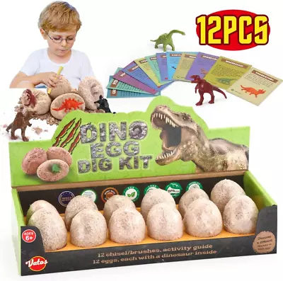£21.80 • Buy VATOS Dinosaur Eggs Dig Kit 12 Pack,Discover 12 Different Dinos, Easter Eggs And