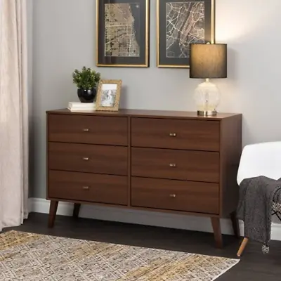 $301.60 • Buy Cherry Classic 6 Drawer Dresser Bedroom Furniture Chest Of Drawers Cabinet US