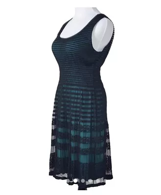 Max Studio Lace Dress Size S Small Black & Green Sleeveless • $7.99