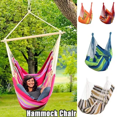 £23.25 • Buy Garden Patio Hanging Rope Swing Chair Seat Porch Hammock Bench No Wood Stretcher