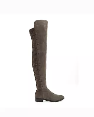 Vince Camuto Coatia Over The Knee Boots Women's 8.5M Gray Suede Tall Riding Zip  • $39.99