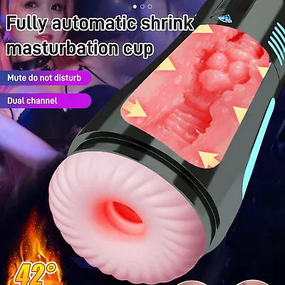 Automatic Retractable Cup Vibration Pocket Male Fully Auto Decompression Cup US • $30.84