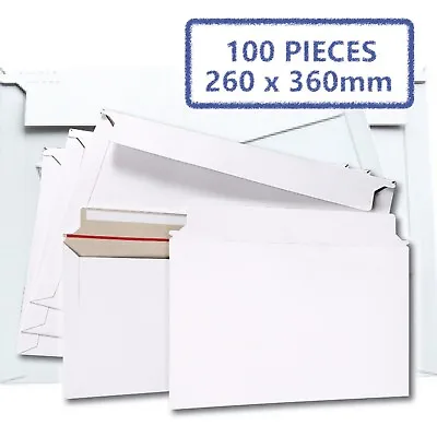 100x 300gsm B4 260 X 360mm Semi Rigid White Hard Envelope Tough Bag Replacements • $50.30