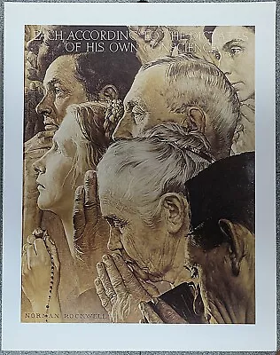 Norman Rockwell 50 Favorites 1943 Poster 'Freedom Of Worship' • $5.99