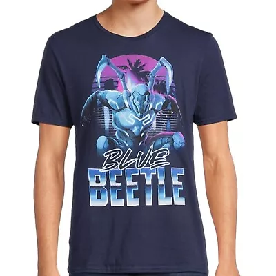 DC Comics Blue Beetle Graphic T Shirt Mens 2XL Super Hero Short Sleeve Navy • $15.95