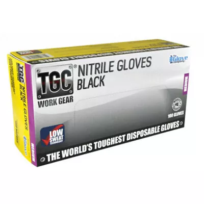 TGC 160000 Black Nitrile Gloves - XS Box Of 100 • $45.81