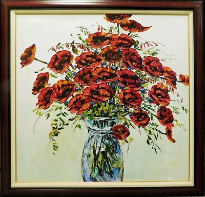 Maya Eventov  Morning Poppies In Bloom  Flowers Acrylic H. Signed ME101012-04 • $7250