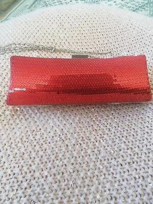 £13.50 • Buy Leko Red Sequin Hard Case Evening Bag New With Tags