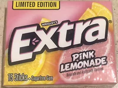 Wrigley's EXTRA PINK LEMONADE Sugar Free Gum 1 PACK- 15 Sticks- FREE SHIP • $9.99