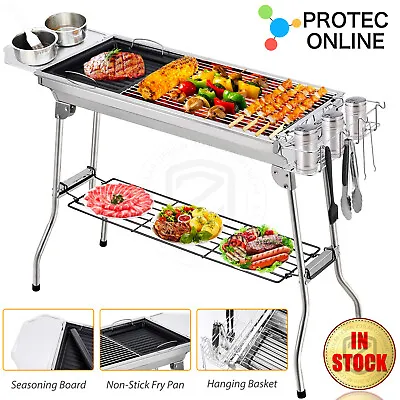$79.95 • Buy Foldable Charcoal BBQ Grill Stainless Steel Portable Folding Outdoor Barbeque