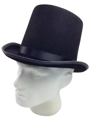 £15.44 • Buy BLACK TOP HAT Costume Mad Hatter Party Wedding Magician Formal Trilby Fedora