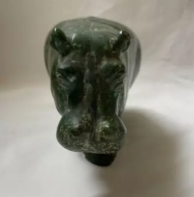 Stone Verdite Hippopotamus Carved Zimbabwe Africa  Green Statue • $48.43