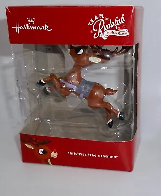 Hallmark Ornament 2017 TEAM RUDOLPH REINDEER GAMES Rudolph Red Nose Reindeer H56 • £16.78