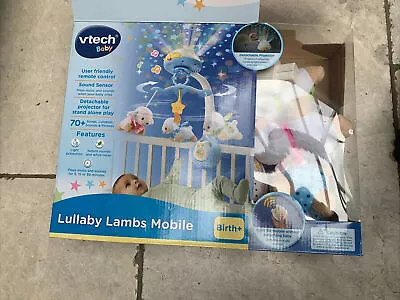 VTech Lullaby Lambs Mobile (Blue) Baby Night Light Projector See Description • £20