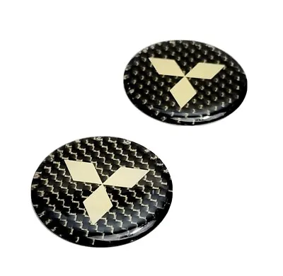 Round Emblem Carbon Fiber For Mitsubishi Eclipse Mirage Lancer Evo 4g63 Car Jdm • $15.99