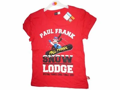 £5.95 • Buy Paul Frank Julius Monkey T-shirt, Red, Snowboard, Size 6 To 16, UK Seller, BNWT