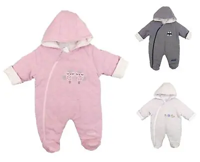 £10.99 • Buy Baby Boys Girls Unisex Snowsuit Pram Suit Lined  Side Zip Easy To Put On