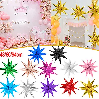 60x Star Foil Balloons 12 Point Explosion Balloons Starburst Cone Mylar Balloons • $4.20