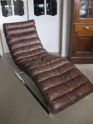 £795 • Buy Timothy Oulton / Halo John Lewis Bilbao Brown Leather Chaise Lounge