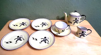 Vntg Noritake Japan Little Lord Fauntleroy? Chasing Ducks  8-pc Childs Tea Set • $20