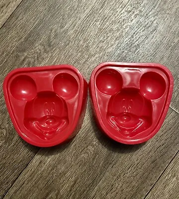 Disney Mickey Mouse Gelatin Molds Set Of 2 Red Plastic 4.5  • $3.99