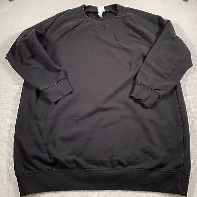 H&M Sweatshirt Womens Medium Black Oversized Pullover Sweater • $11.21