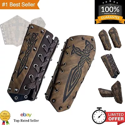 Medieval Embossed Arm Bracers Retro Faux Leather Knight Arm Gauntlets Vinta... • $46.11
