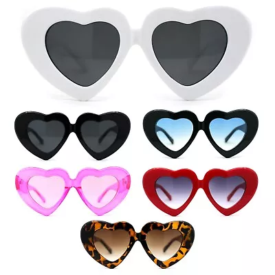 Womens Super Chunky Thick Bubbly Large Heart Shape Sunglasses • $13.95