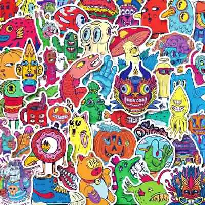 50 Pack Of Cartoon Monster Stickers For Laptop/Water Bottle/Phone Case • $4.99