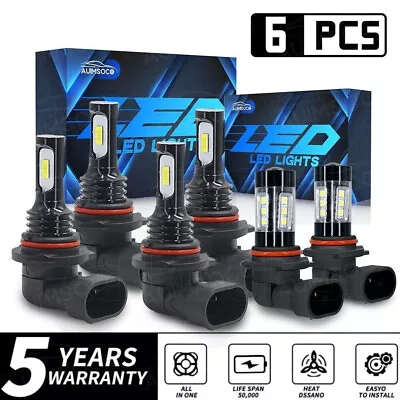 6500K Combo LED Headlights + Fog Light Bulbs For Silverado 1500 2500HD 2003-2006 • $37.99