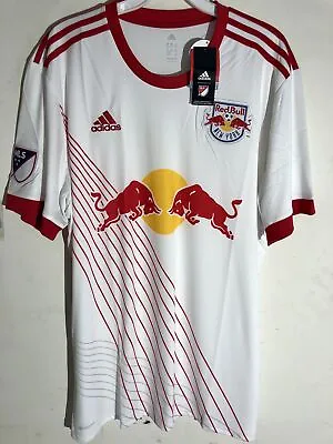 Adidas MLS Jersey New York Red Bulls Team White Sz 2X • $14.99