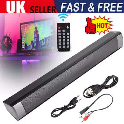 TV Home Theater Soundbar Bluetooth Sound Bar Speaker System Subwoofer W/ Remote • £20.92