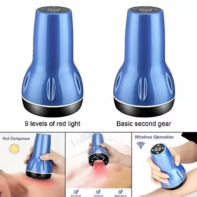 Cordless Electric Scrapping Massager Vacuum Cupping Machine For Body • £16.55