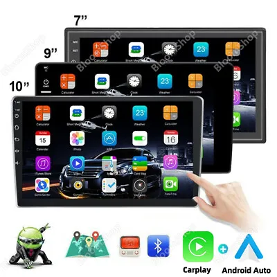 2 Din Android 13 Car Radio 7 9 10 Inch Universal WIFI GPS Car Multimedia Player • $88.93