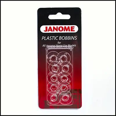 JANOME Sewing Machine PLASTIC BOBBINS X 10 In Pack (GENUINE) -Part No. 200122717 • £7.49