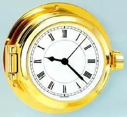 Victory BA1327 Brass Porthole Quartz Clock  Poseidon  3-3/8  85mm Dial 135-222 • $229.99