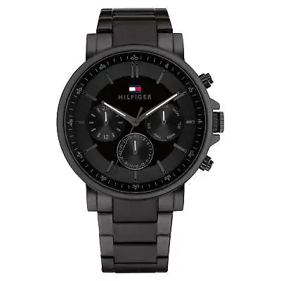 Tommy Hilfiger Black Steel Multi-function Men's Watch - 1710590 • $279