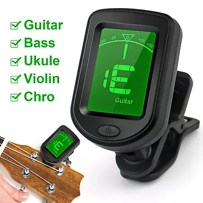 $7.99 • Buy Professional Clip-On Tuner Chromatic LCD Digital Tuner For Guitar, Bass, Violin