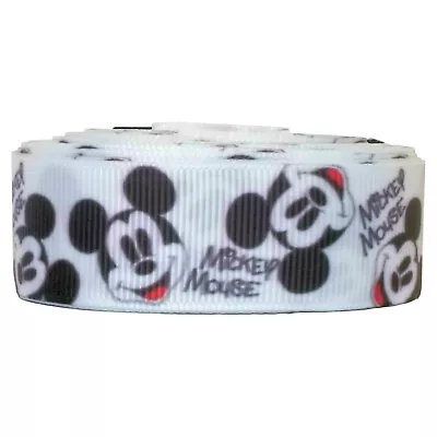 Disney Mickey Mouse Cartoon Grosgrain Ribbon 1  / 25mm X 1 Meter  • £1.25