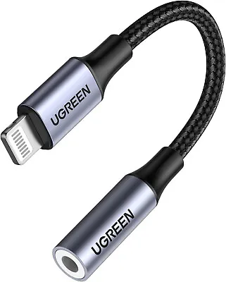 UGREEN Lighting To 3.5mm Headphone Jack Adapter MFi Earphone Aux Audio Mic TRRS • £15.90