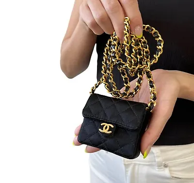 CHANEL Vintage CC Logo Mini Mini Matelasse Shoulder Bag Pouch Black Rank AB+ • $2241