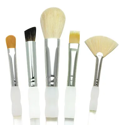 5 Soft Grip Artist Texture Paint Brush Set Mop Fan Wisp & Angular Royal Sg306 • £9.75