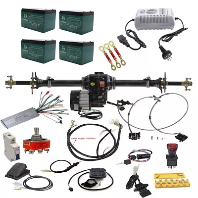 48V 1000W Electric Differential Motor Rear Axle Kit Go Kart Quad Tricycle Drift • $19.22