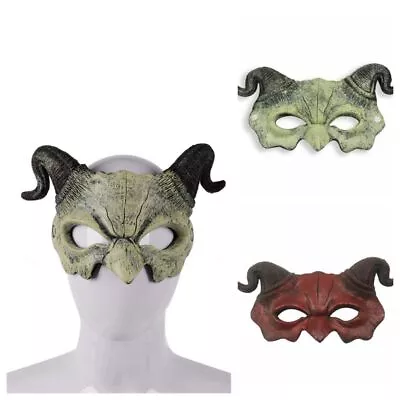 PU Foam Goat Horn Mask Demon Cosplay Masquerade Fancy Halloween Mask  Children • $16.15