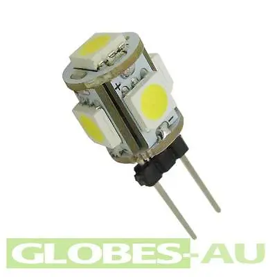 $11.88 • Buy 6x 12V G4 COOL WHITE LED LIGHT 5050 5SMD Cabinet Camper Bulb Globe Garden
