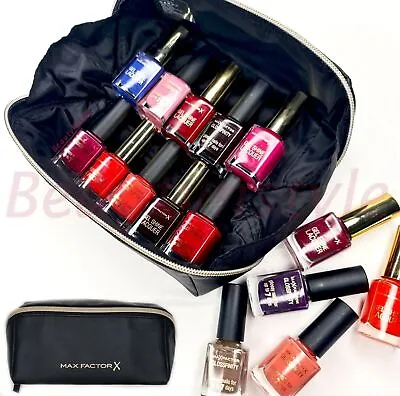 Max Factor Glossfinity & Gel Shine Lacquer Nail Polish Assorted Set Of 6 + BAG • £14.99