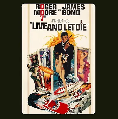 James Bond Live And Let Die Movie Metal Poster Tin Sign 20x30cm Plaque • £14.38
