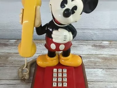 Vintage 1976 The Mickey Mouse Phone Landline Push Button Telephone Disney • $69.19