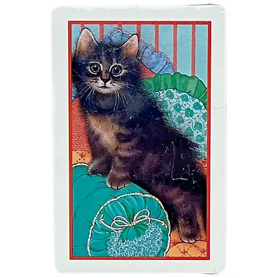 Vintage Trump Playing Cards Fluffy Tabby Cat Kitten Sealed Cellophane Maine Coon • $4.94