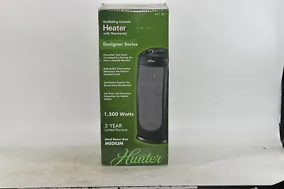 $9.99 • Buy Hunter Oscillating Ceramic Electric Heater W/ Thermostat Open Box (3630D)